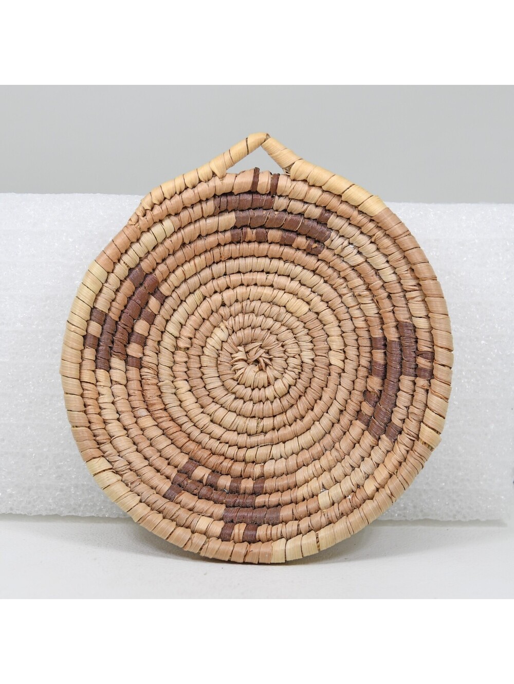Hopi Native American Coiled Basket Mini 3.5" Woven Animals Deer VTG Handcrafted